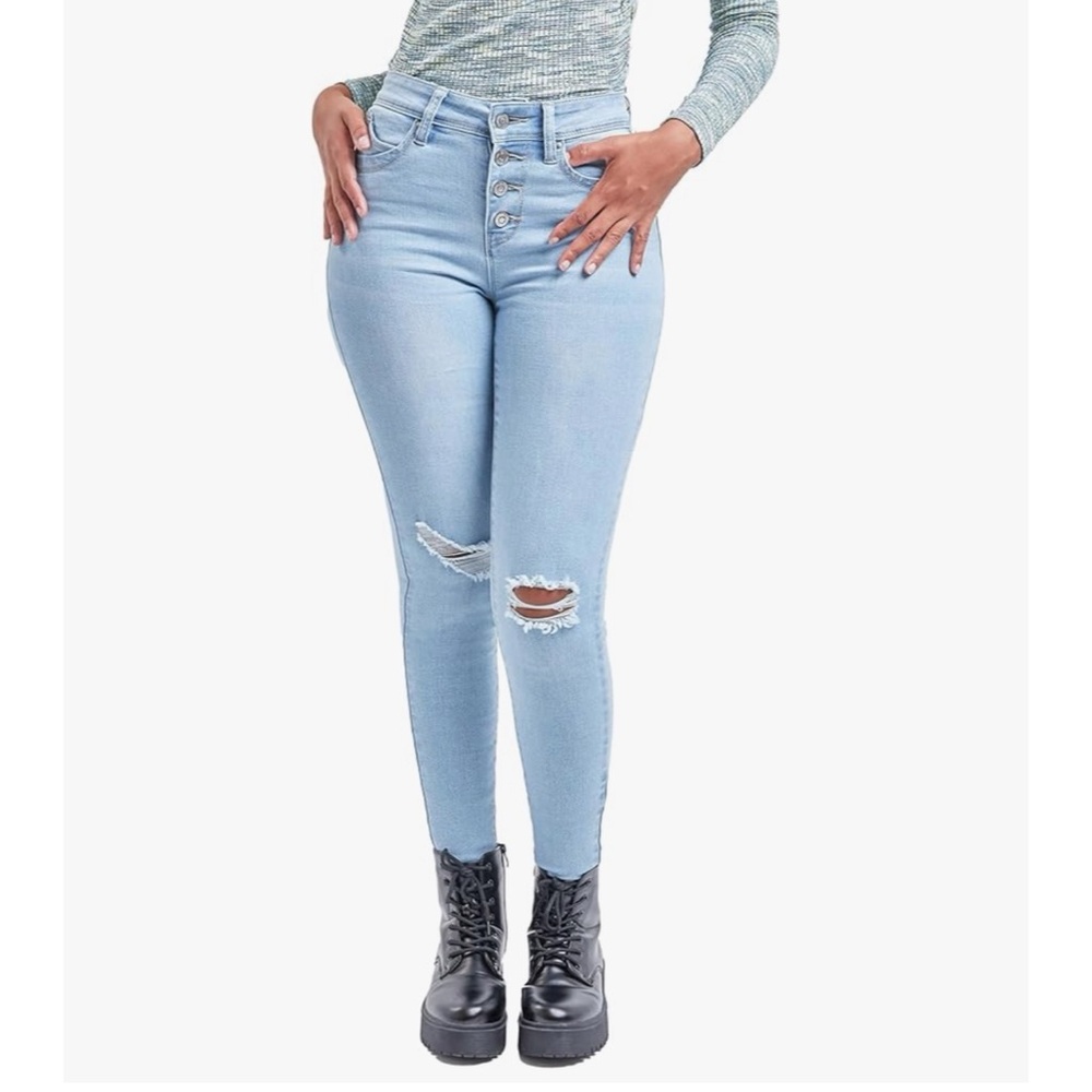 YMI Women's Wannabettabutt Repreve High-Rise Button Fly Skinny Jean size 30